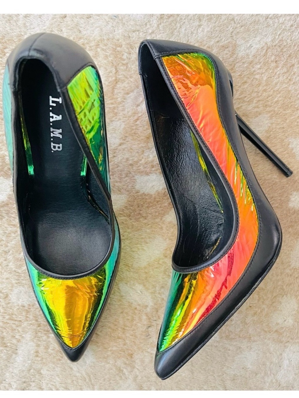 L.A.M.B. Bethel Dress Pump Copper/Black Size 9 New In Box